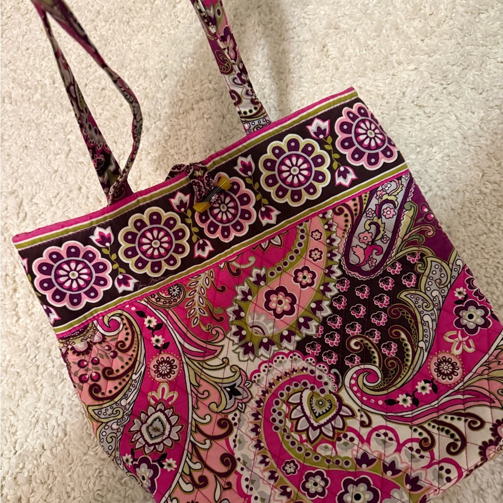 Vera Bradley Pink and Purple Paisley Tote